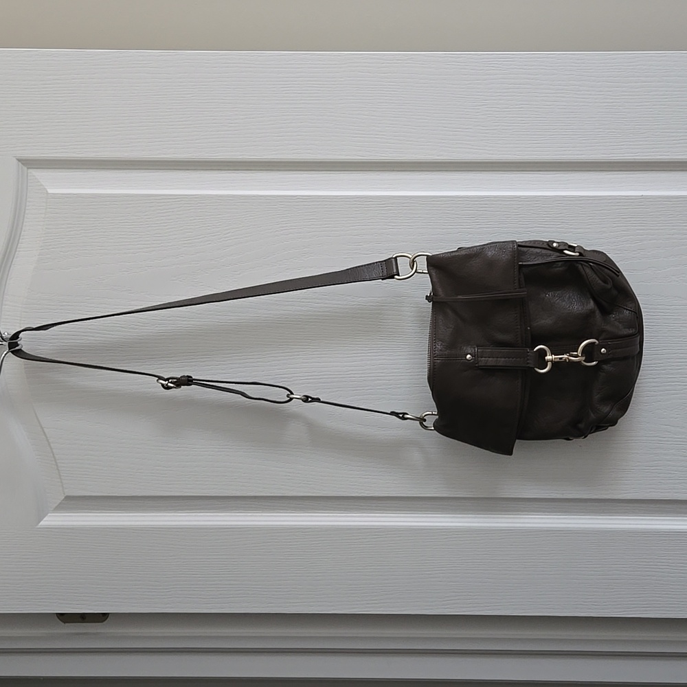 Banana Republic Leather Crossbody Satchel brown